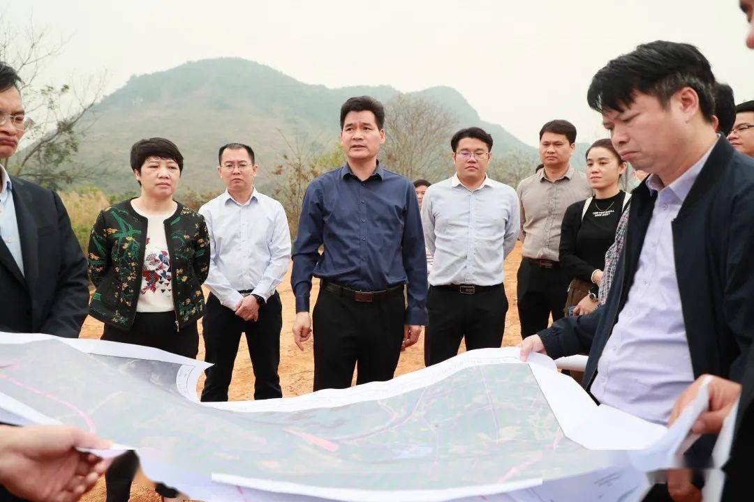 王耀雷一行调研新和作字园区兰山路网等项目江州区领导梁国华,黄颜菊