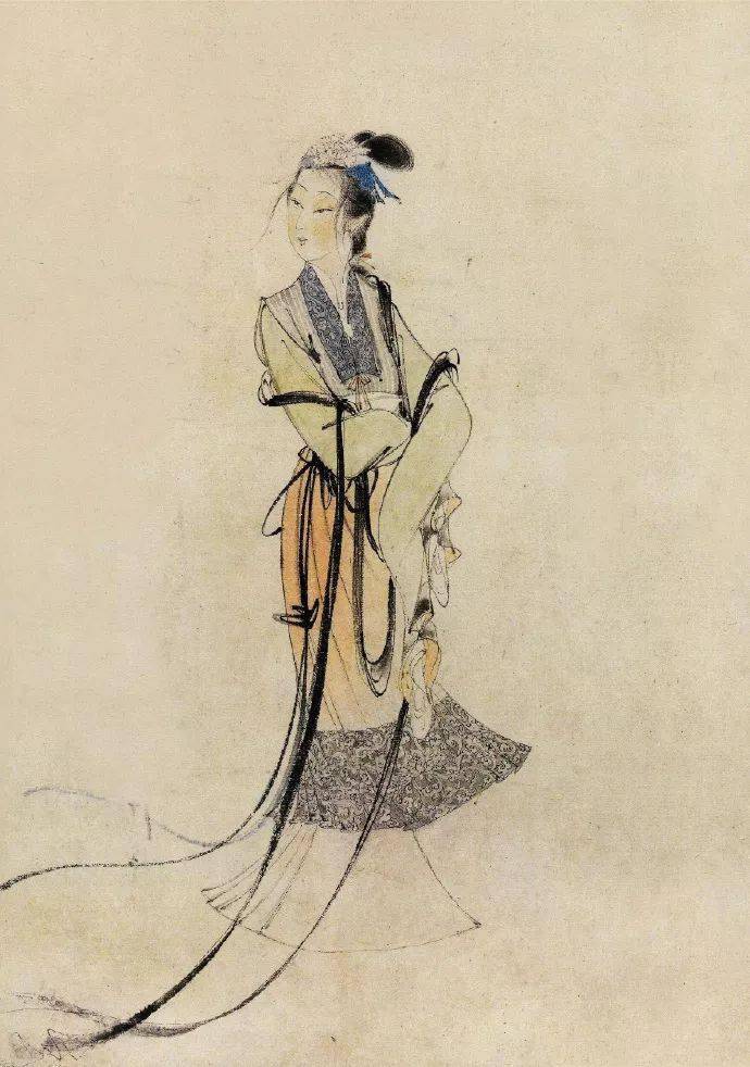 绘画胡也佛铁线描美女