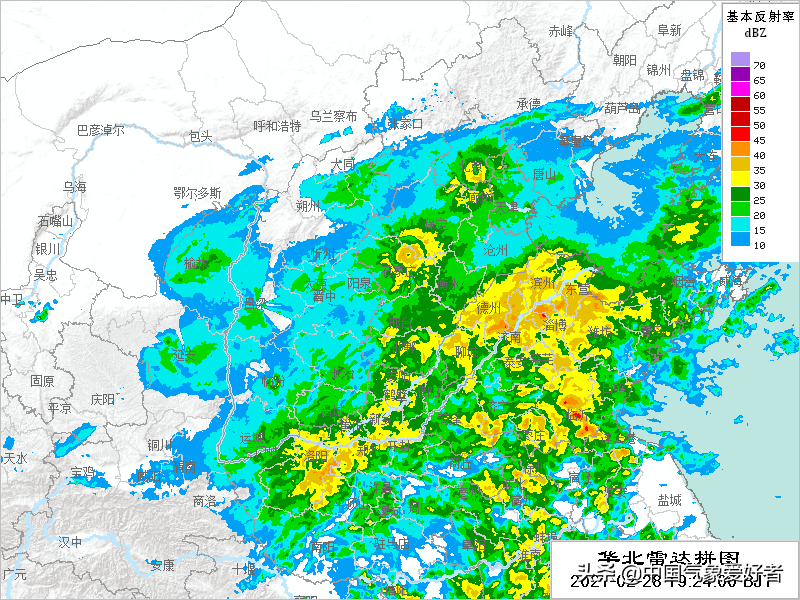 什么情况华北雷达图上出现多个台风眼分析是下雪前兆