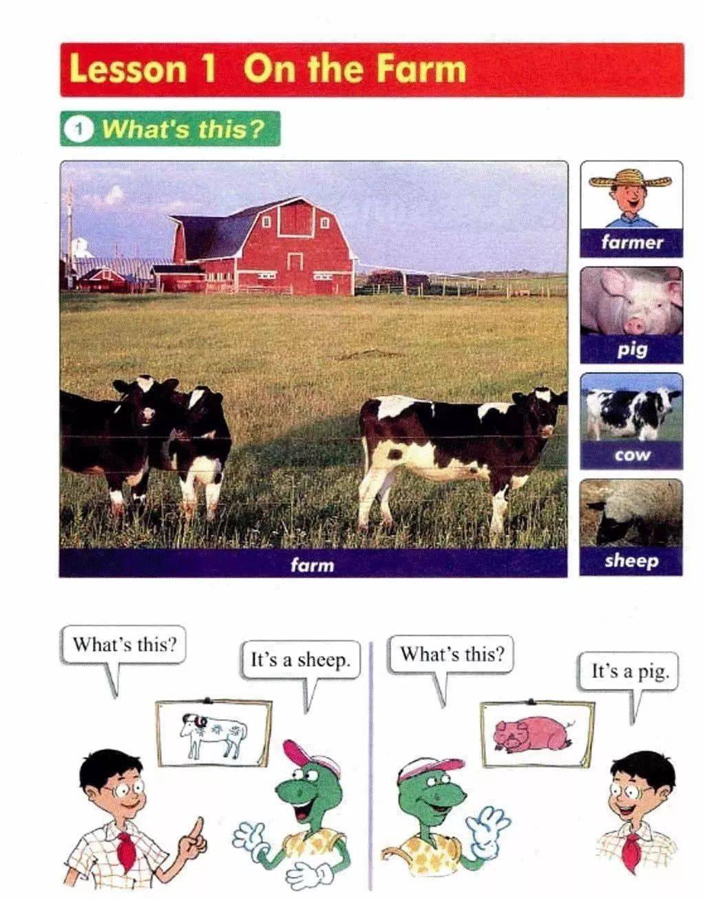 知识预习三年级冀教版英语下册lesson1onthefarm重点汇总同步练习
