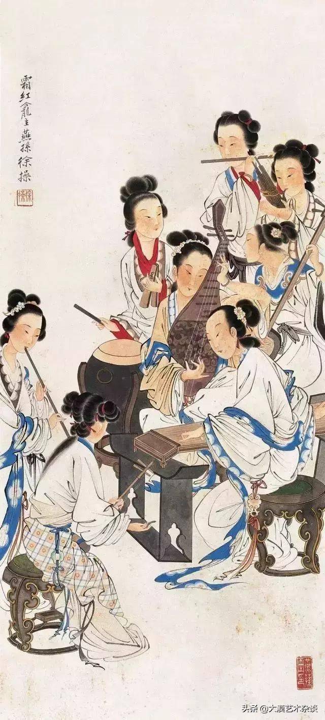 1528「和贏」中国古美術 徐操 中国近代画家 人物図肉筆掛軸 中国画
