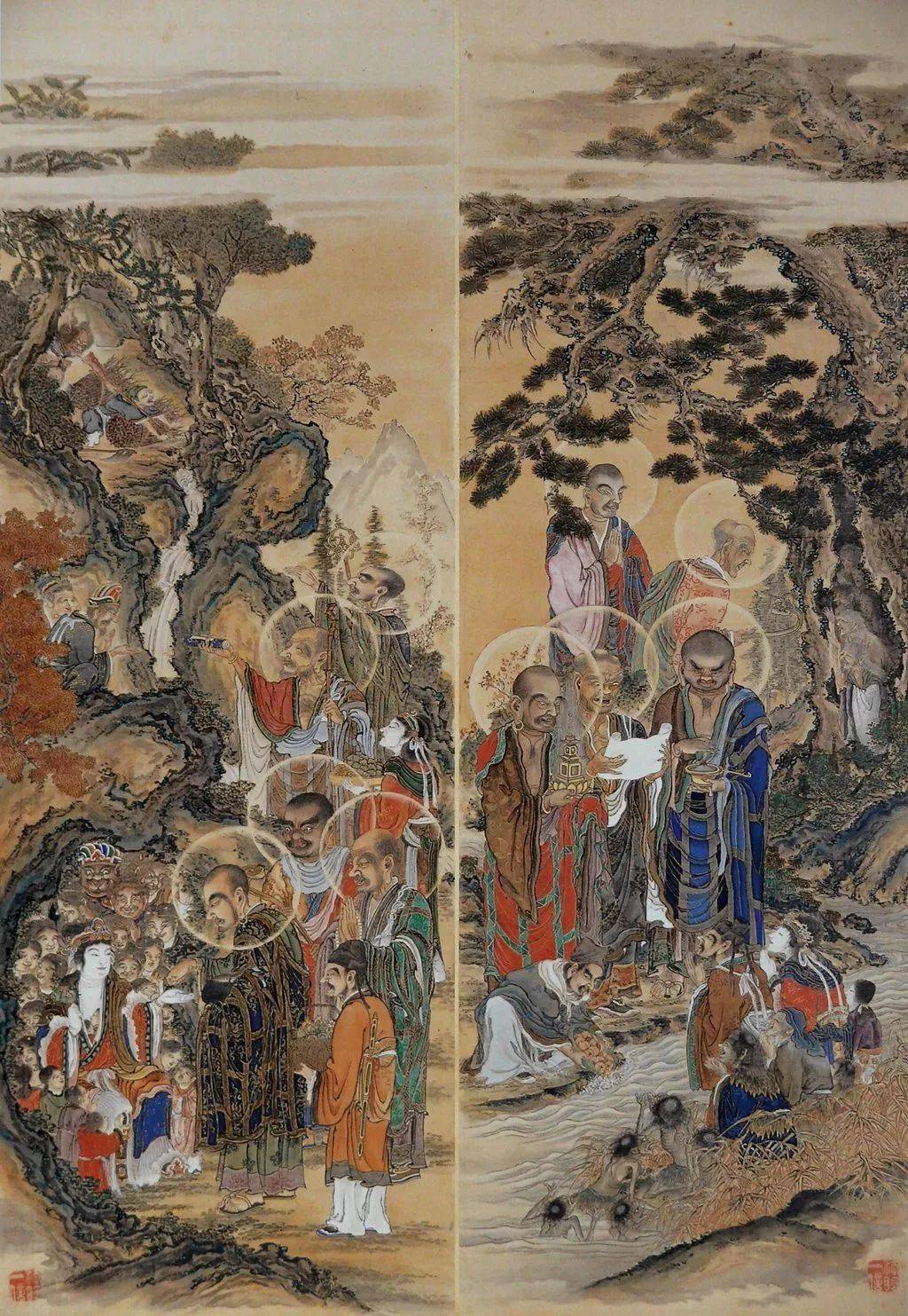 佛像狩野一信五百罗汉图东博本完整版