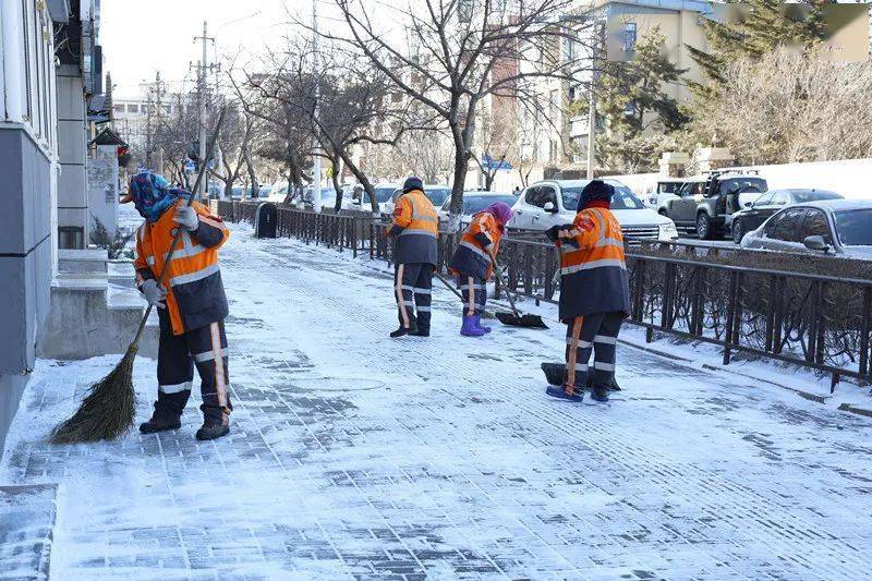 瑞雪纷飞 市城市管理局积极做好扫雪铲冰工作