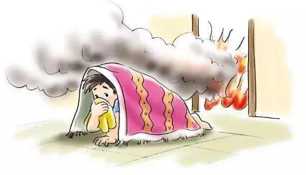 烟火围困时,毛巾捂鼻匍匐前进04身处高层建筑内,遇火灾不要轻易跳楼.