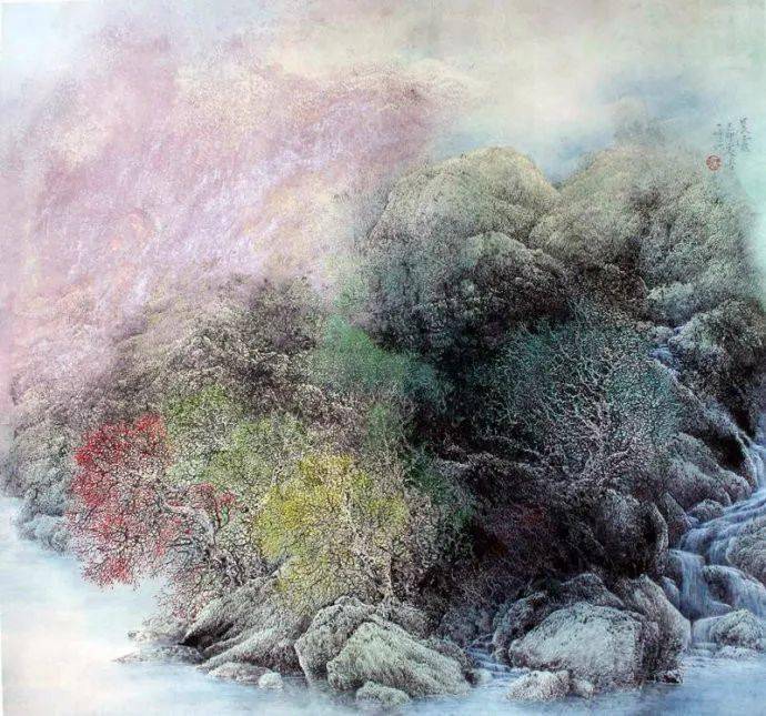 冯一鸣 泼彩工笔山水画欣赏