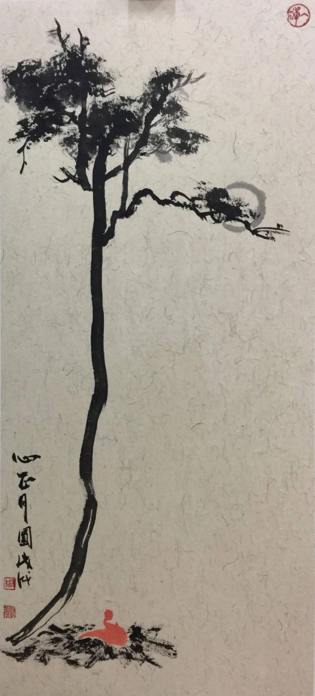 令观者净化心灵的小红人禅意画