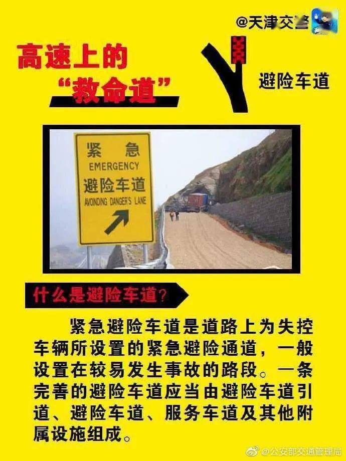 事故的路段为失控车辆所设置的"救命道"紧急避险车道是道路上但是你对