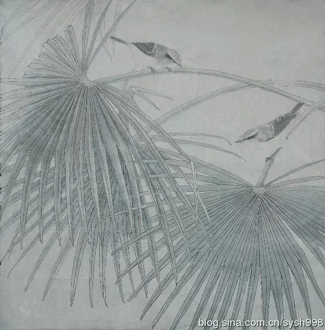 棕榈叶可做蒲扇,入画也这么美