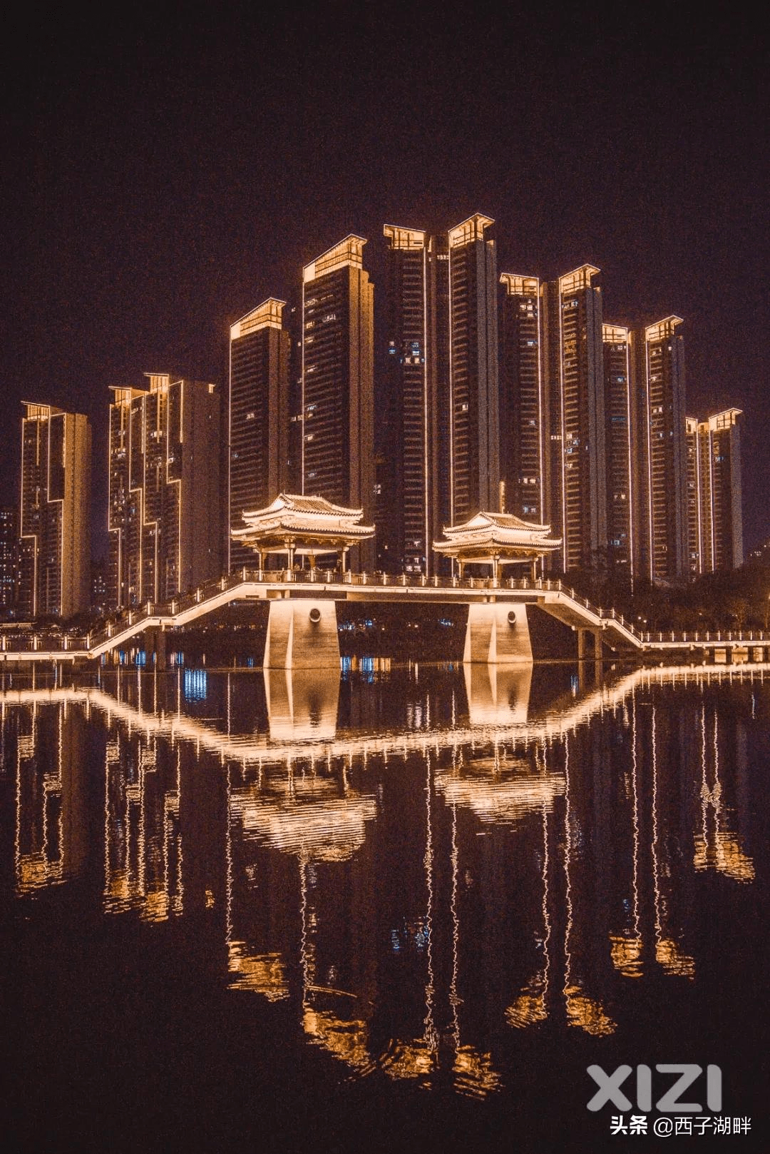 惠州金山湖公园夜景图片