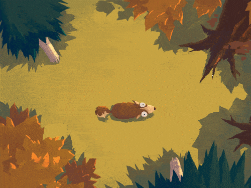 治愈插画森林里的动物朋友