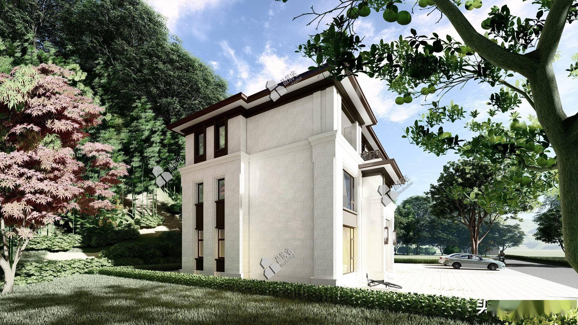 三层新亚洲风格的方正小别墅大气典雅乡间舒适生活就是这样了