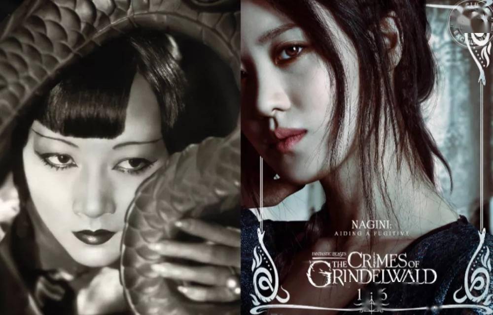 左图为美籍华裔演员黄柳霜(anna may wong)在电影《龙女》(1931)中的