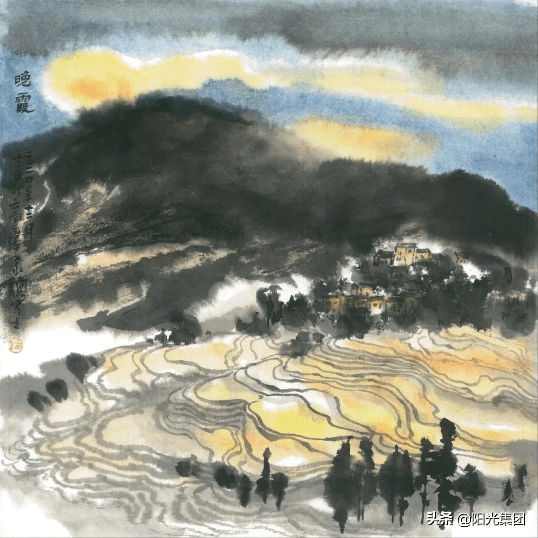 何家骢云南元阳梯田水墨写生作品展在石简书店举办