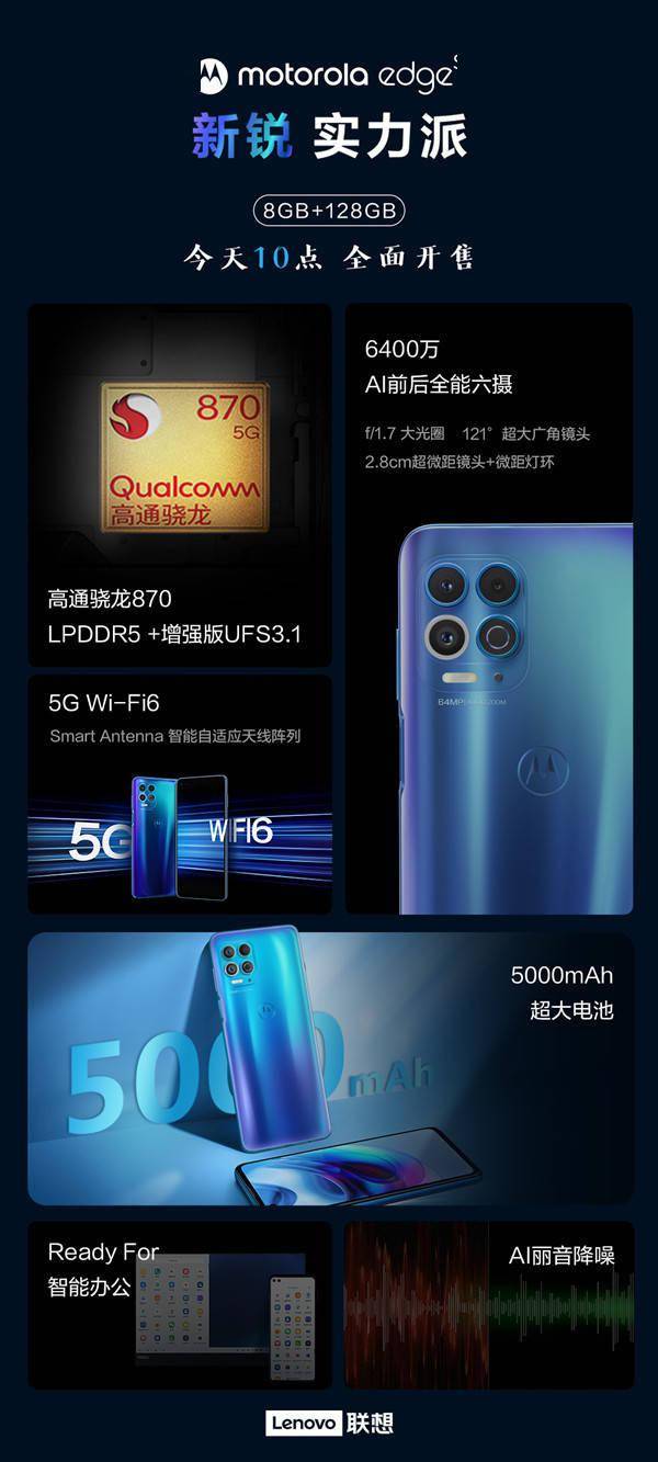 摩托罗拉edges8gb128gb版本全面开售2399元