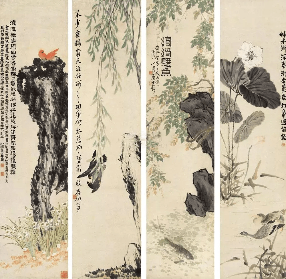 被世人淡忘的清代画家周闲笔下的花鸟画浓艳酣畅