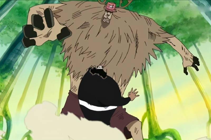 在香波地岛的时候,为了营救分崩离析的伙伴们,乔巴不惜暴走巨大化怼上