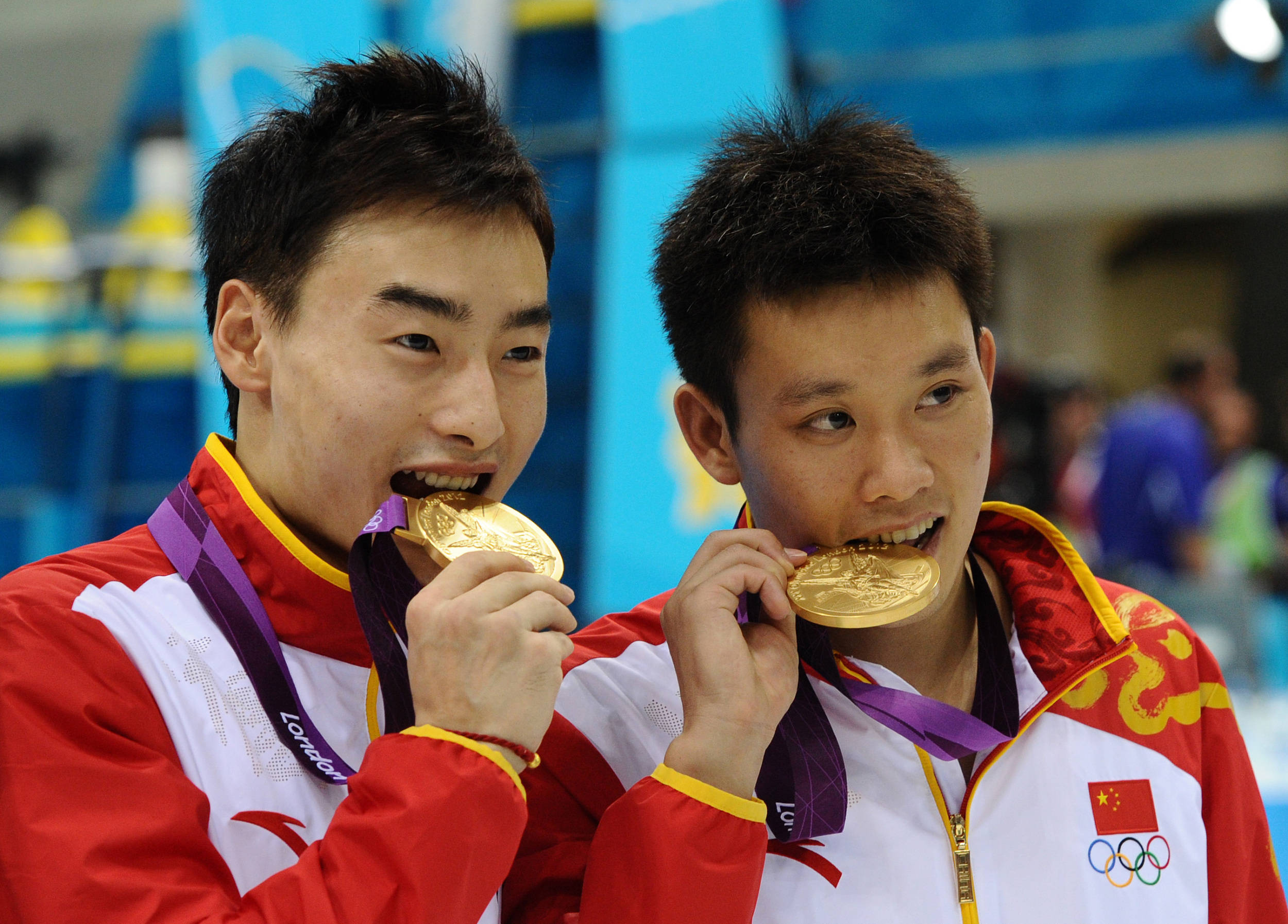 伦敦奥运会跳水冠军罗玉通(右).