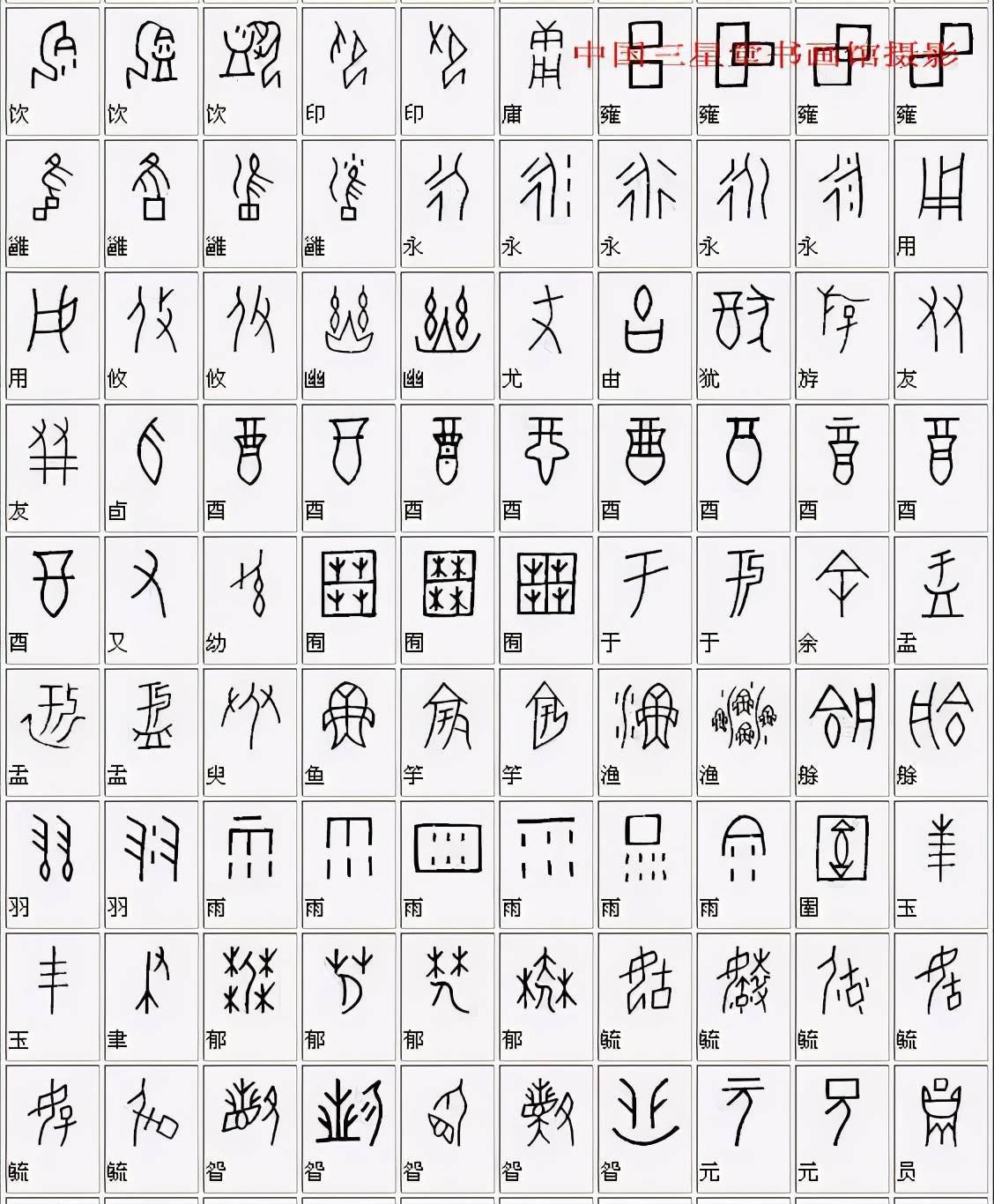 《全部甲骨文对照表》收藏版,终于找全了_文字