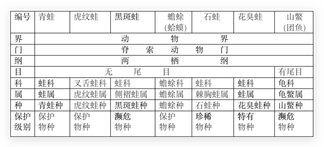 动物分类检索表图片