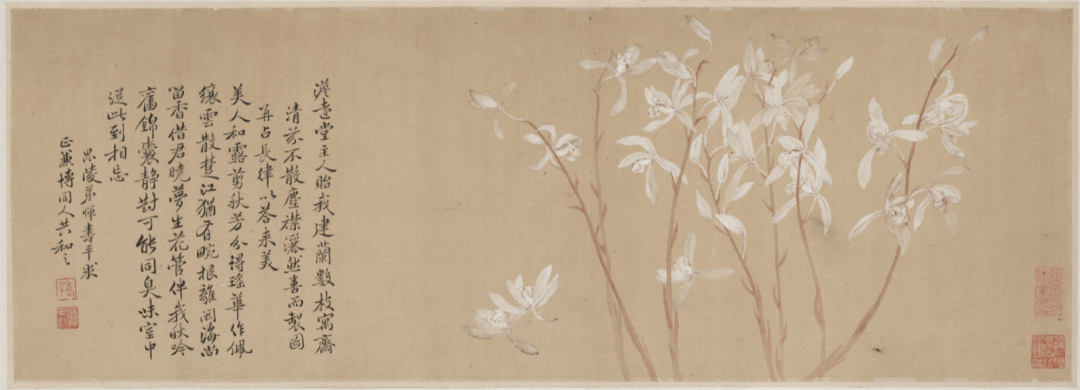 【清】恽寿平《建兰图卷》-故宫博物院藏【清】石涛《兰花图页》-故宫