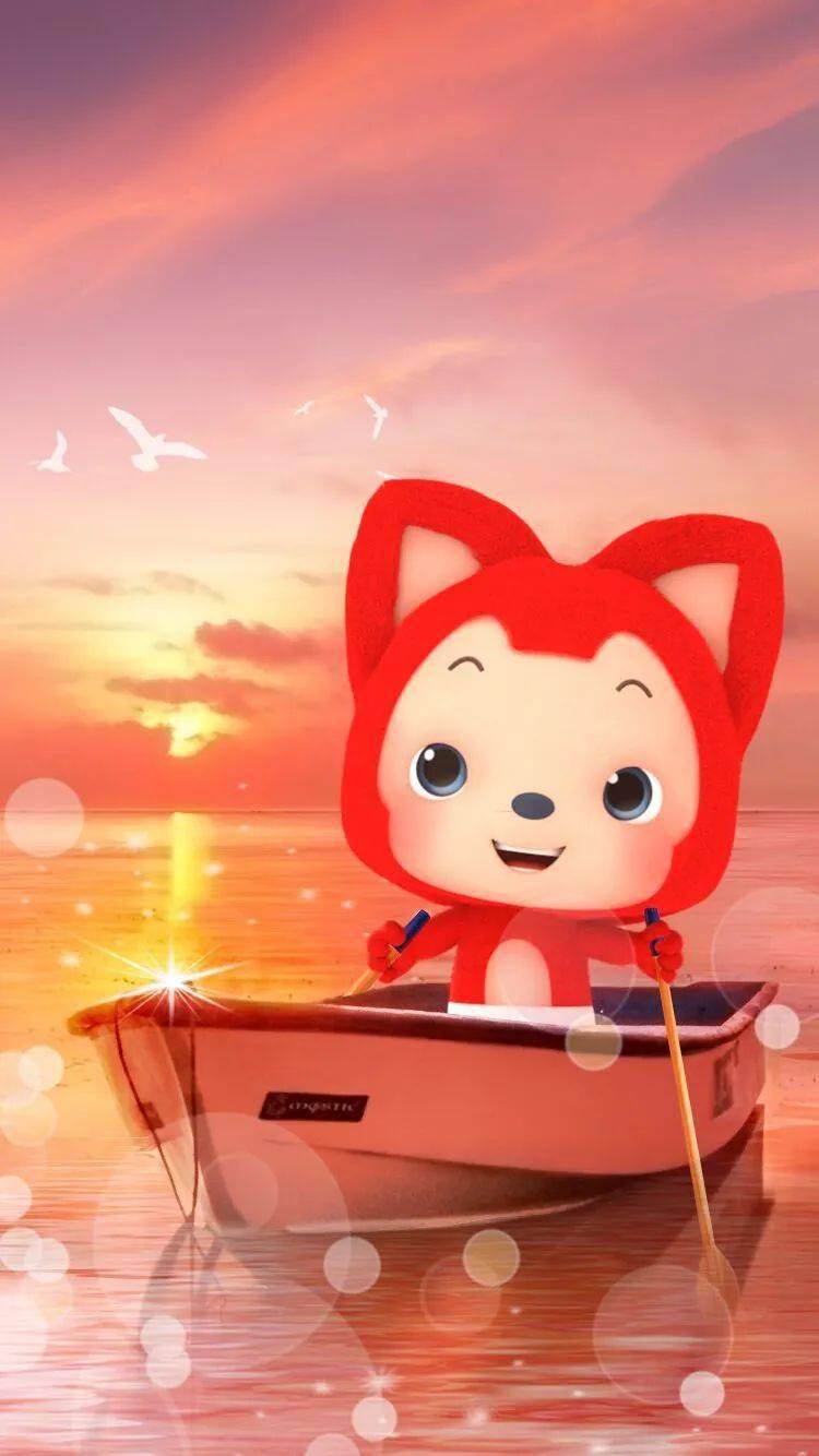 阿狸·划船壁纸~ 作为我的全世界 你也要好好 照顾自己 夜晚有星 云朵
