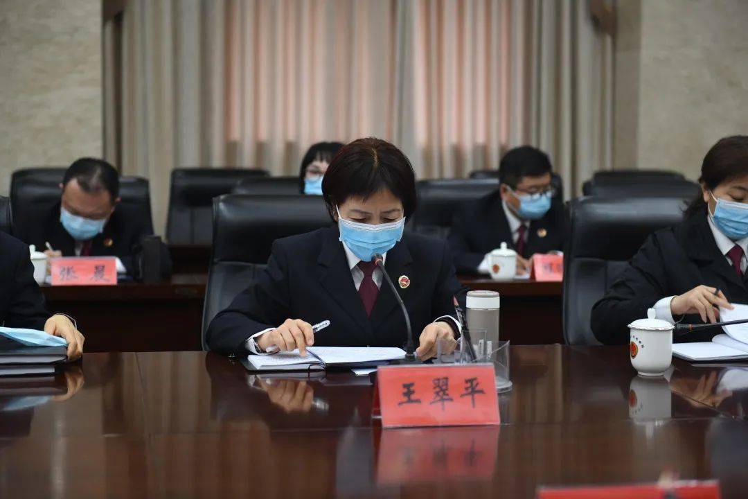 市院案管办主任莫孙华,第一检察部主任李慧织,第四检察部主任王翠平