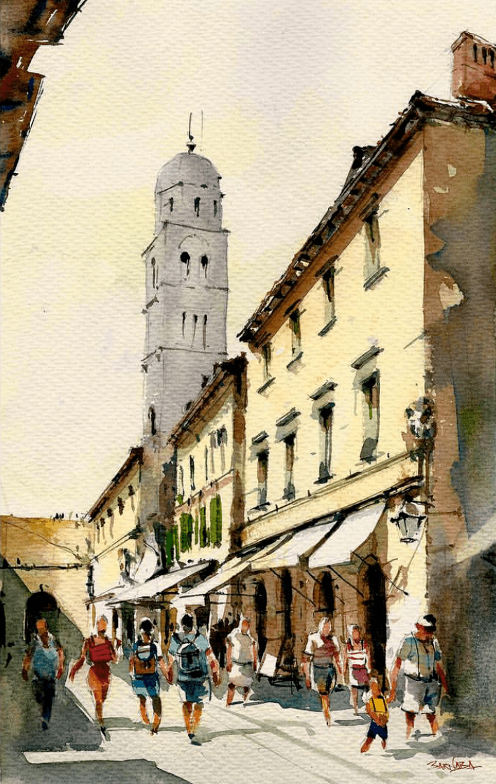 意大利艺术家——barnaba salvador水彩作品欣赏(街景系列)