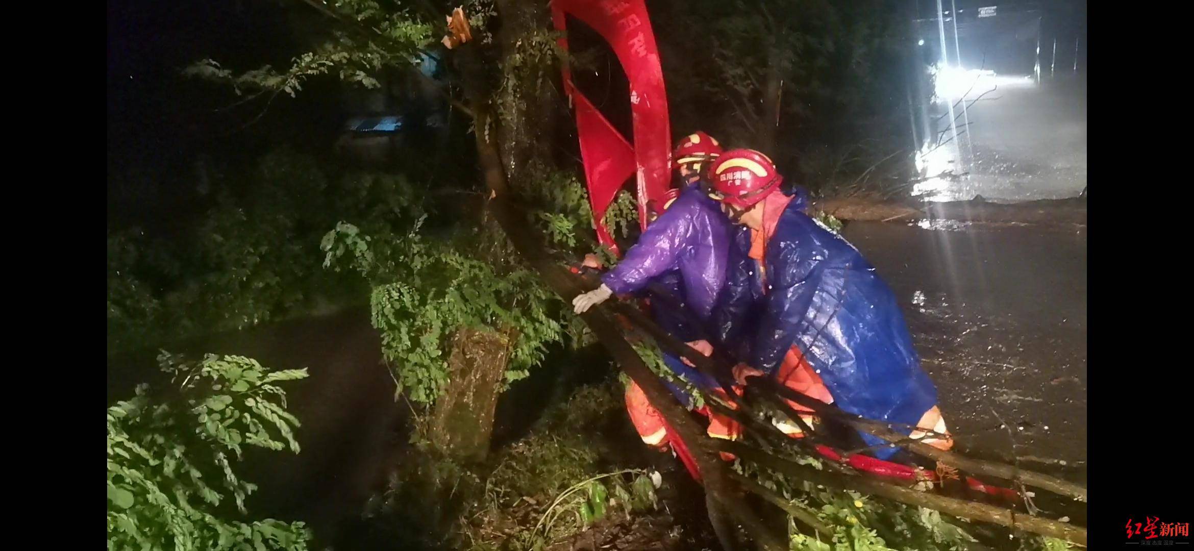 四川华蓥多处道路树木倒伏交通中断,当地紧急清障保畅_广安