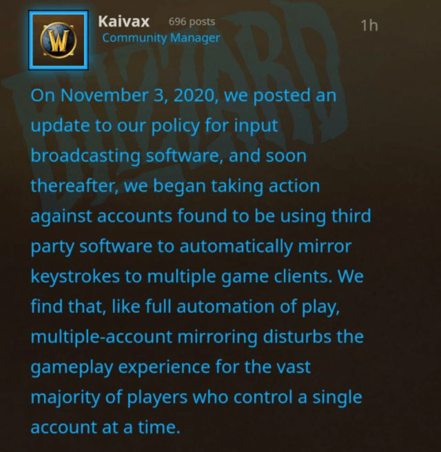 严打工作室 暴雪宣布封杀 魔兽世界 多账号脚本 进行