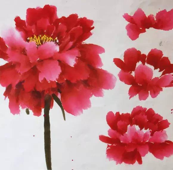 国画牡丹花苞,花瓣,叶子的画法