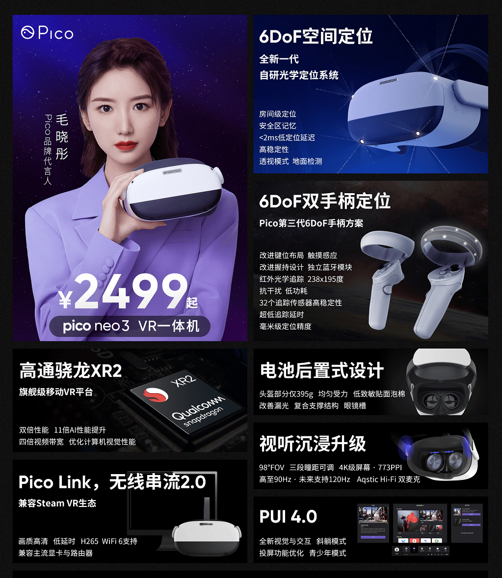 2499 元起，Pico Neo 3/Pro VR 一体机发布：支持光学追踪及瞳距调节
