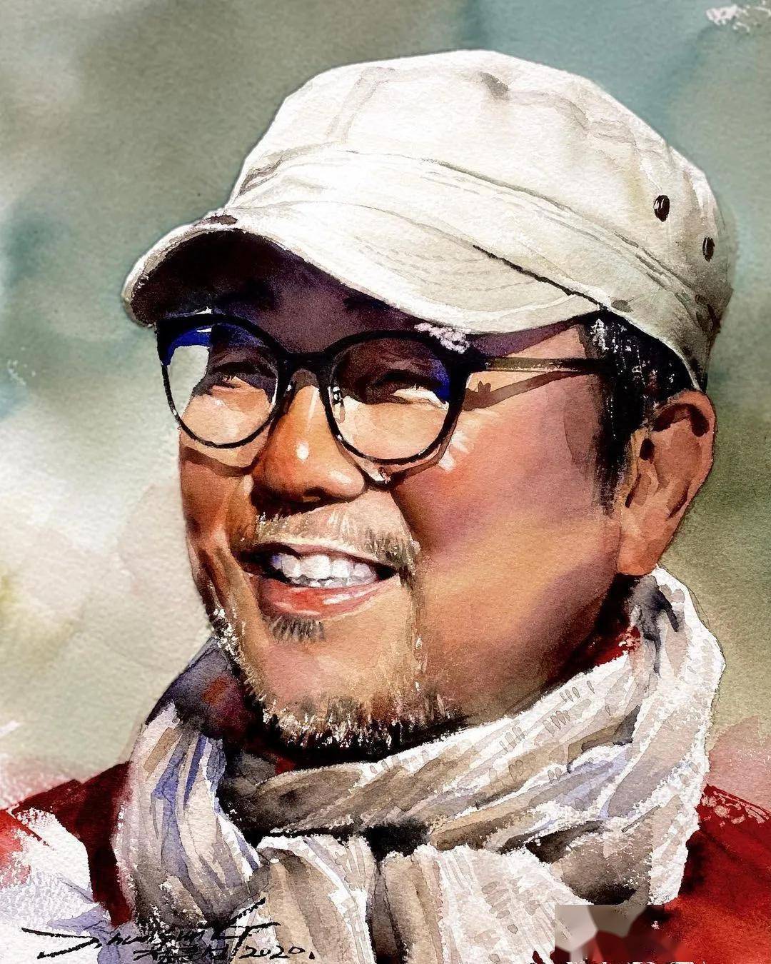 笑颜如花的韩国水彩人物肖像画生活中也要笑口常开