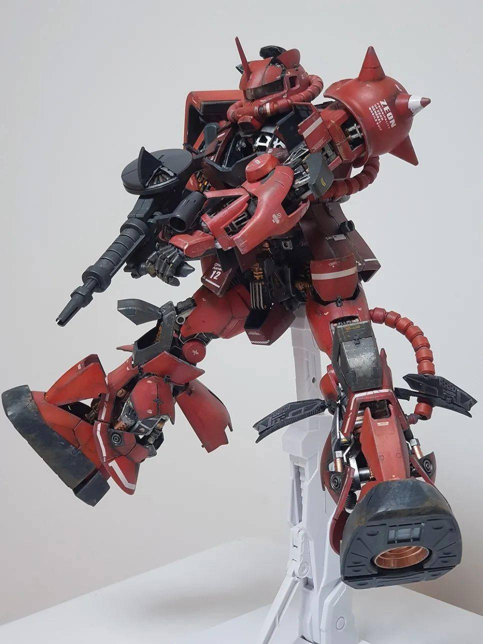 超强爆甲pg夏亚专用扎古2改造旧化涂装