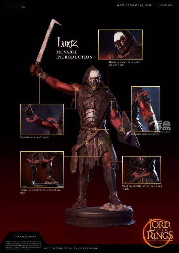 asmustoys指环王魔戒强兽人鲁兹8寸半可动人偶