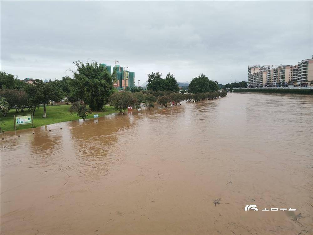 广东连州遭遇强降雨 多地出现水浸街