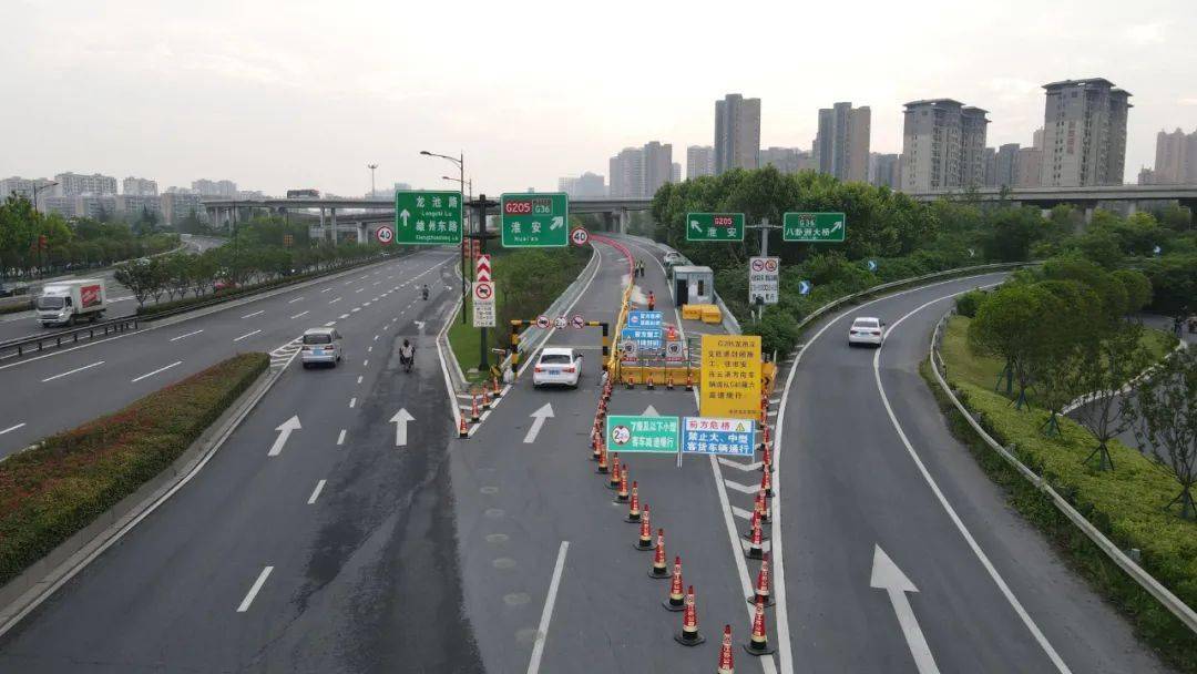六合人注意g205龙池互通匝道交通管制