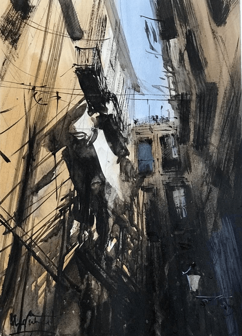 乌拉圭水彩画家alvarocastagnet作品欣赏街景系列一