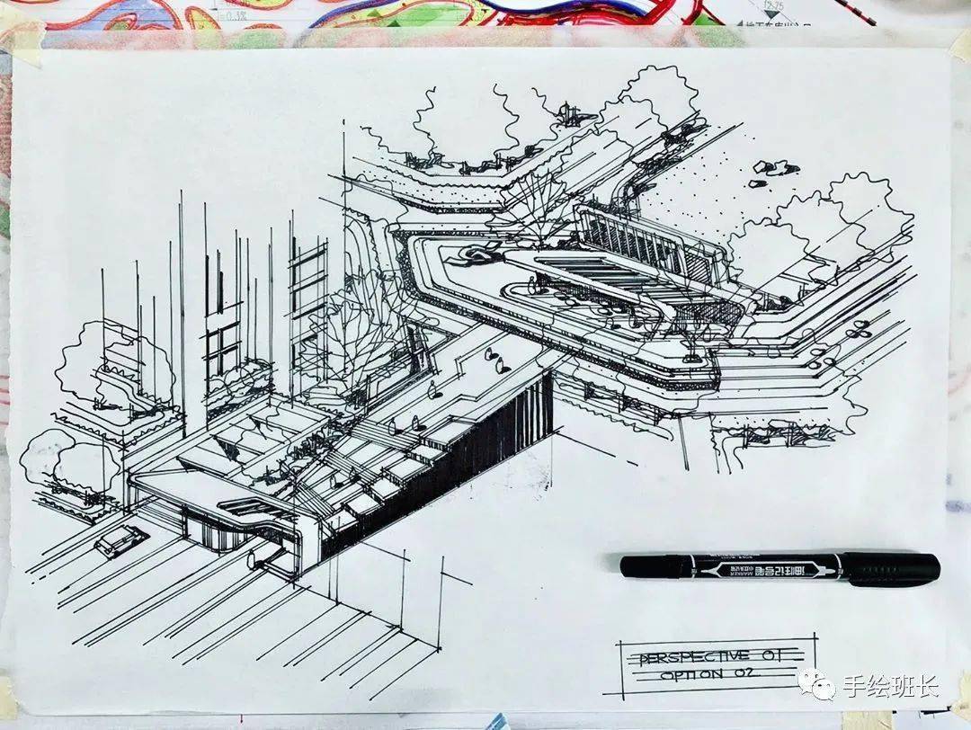景观手绘 | 如何绘制小场地景观鸟瞰图