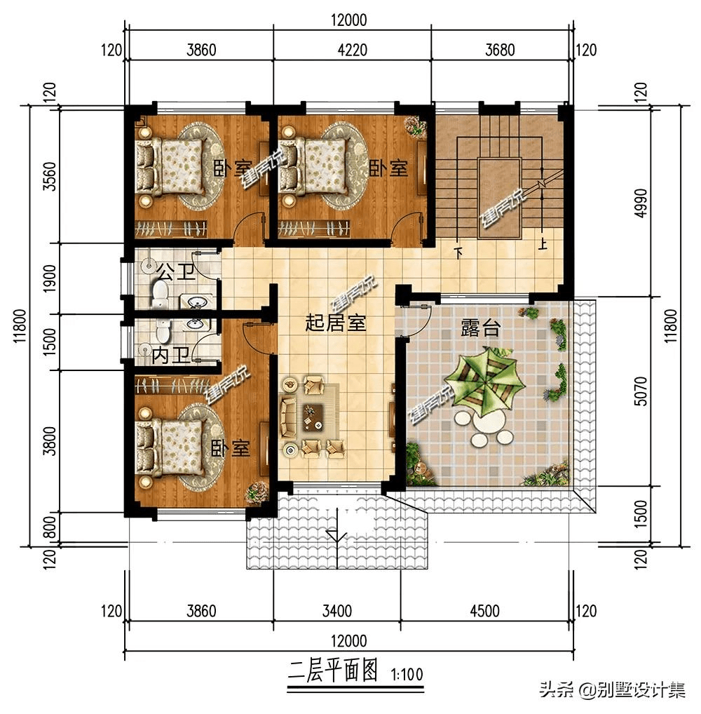 5款開間12米別墅圖紙,圓自己的別墅夢,收藏圖紙不迷路_房子