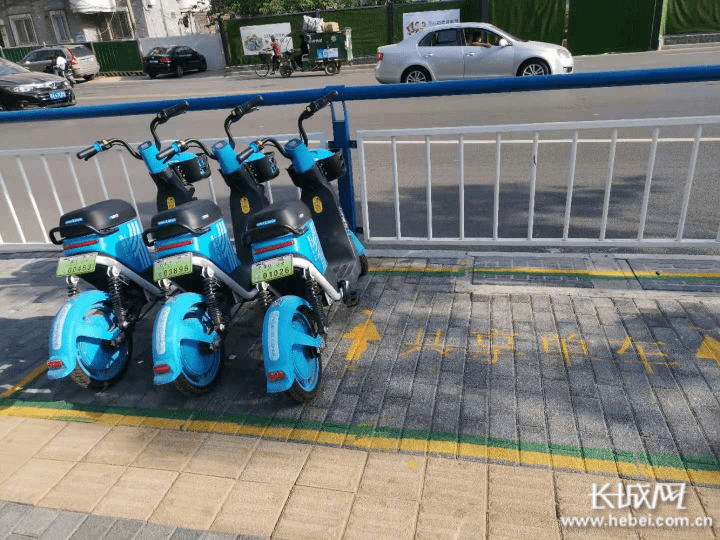 石家庄新颖,醒目的非机动车停车位来啦!