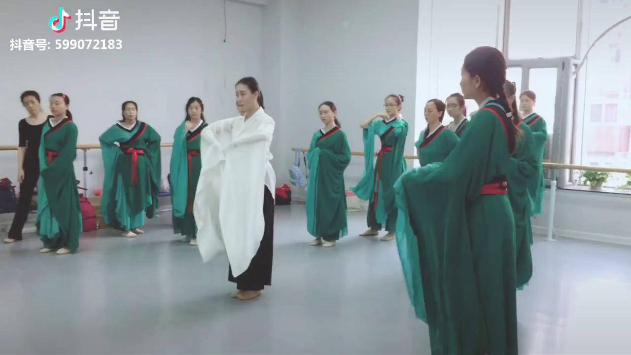 汉唐舞博袖的袖舞形态通过带动身体配合手肘肩臂腕指尖而发力舞袖古典