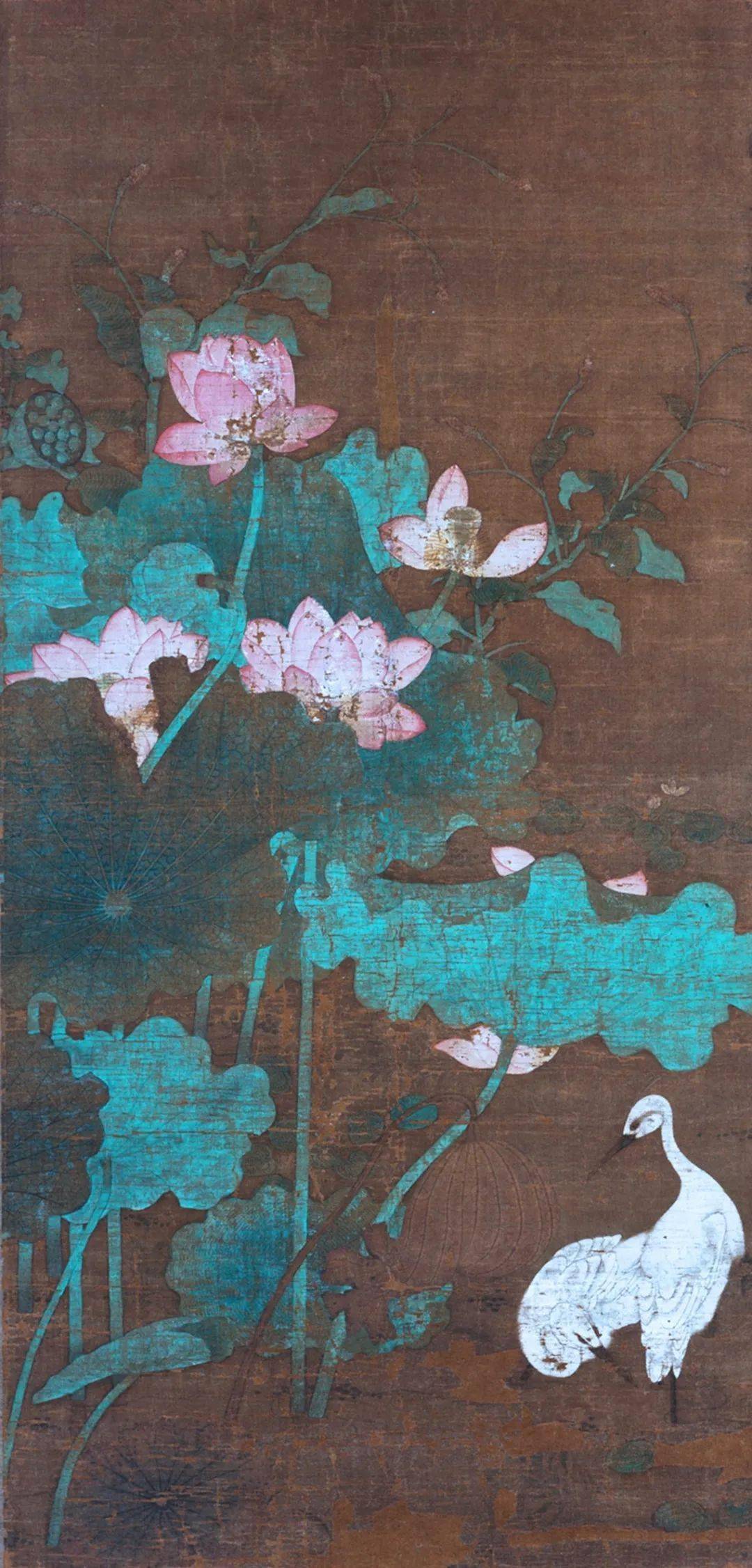 [南宋]吳炳《出水芙蓉圖》,絹本設色,23.8×25.1cm.