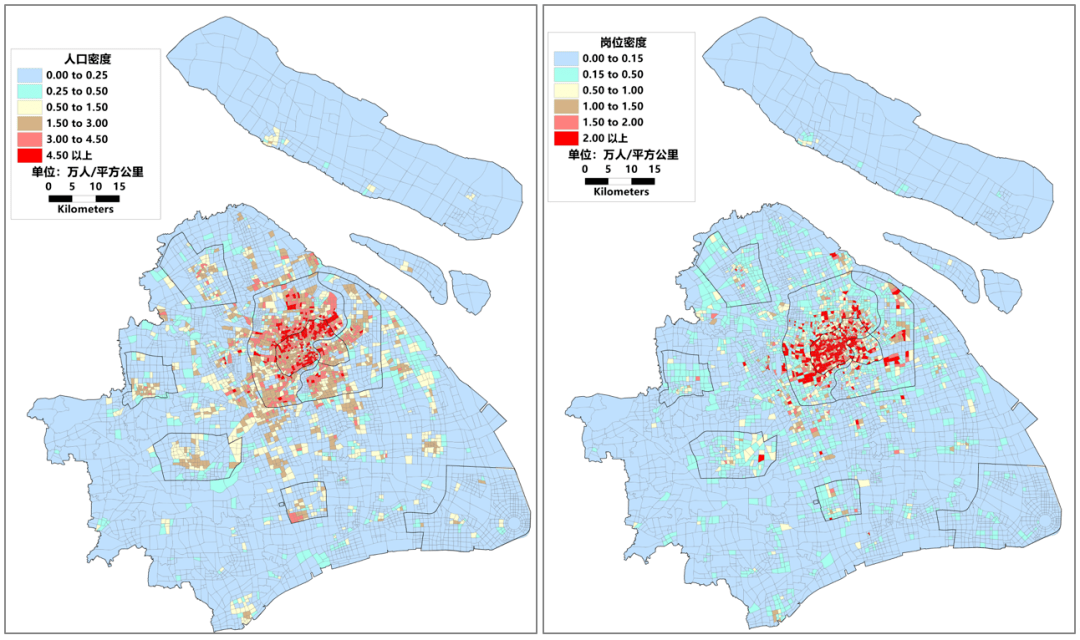 全市人口和岗位密度分布示意图南桥比金汇更强的不只是人口,按照2018