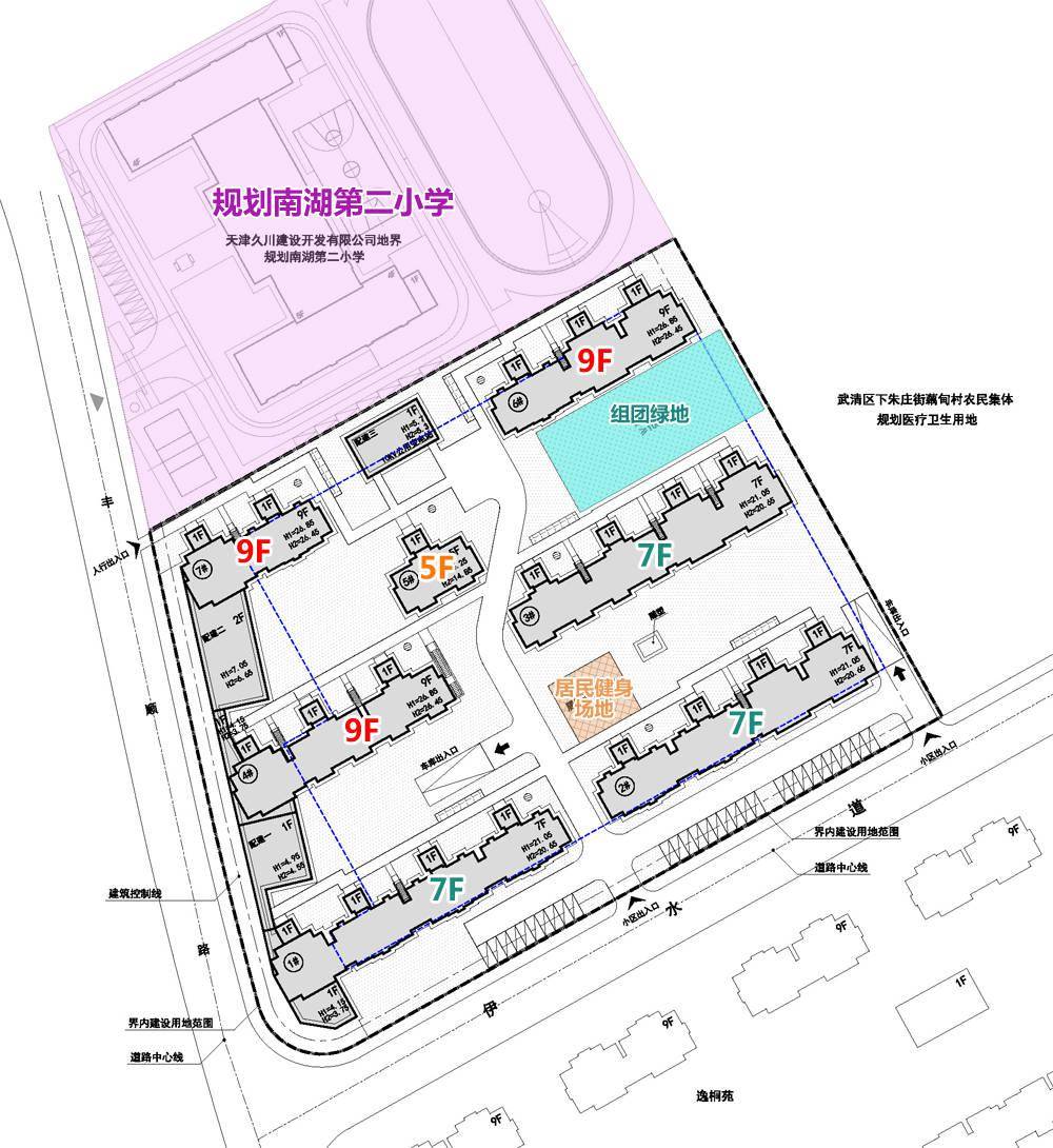 紧挨规划小学及医疗用地上月成交的武清南湖宅地规划曝光