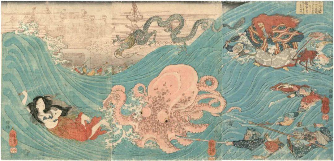 海女与蛸 浮世绘图片