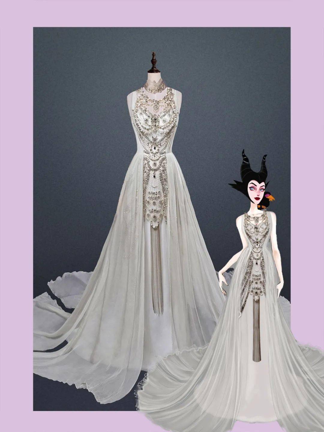 【婚纱设计图】迪士尼公主的婚纱礼服！（大裙摆白色婚纱你喜欢哪一款？）_小服