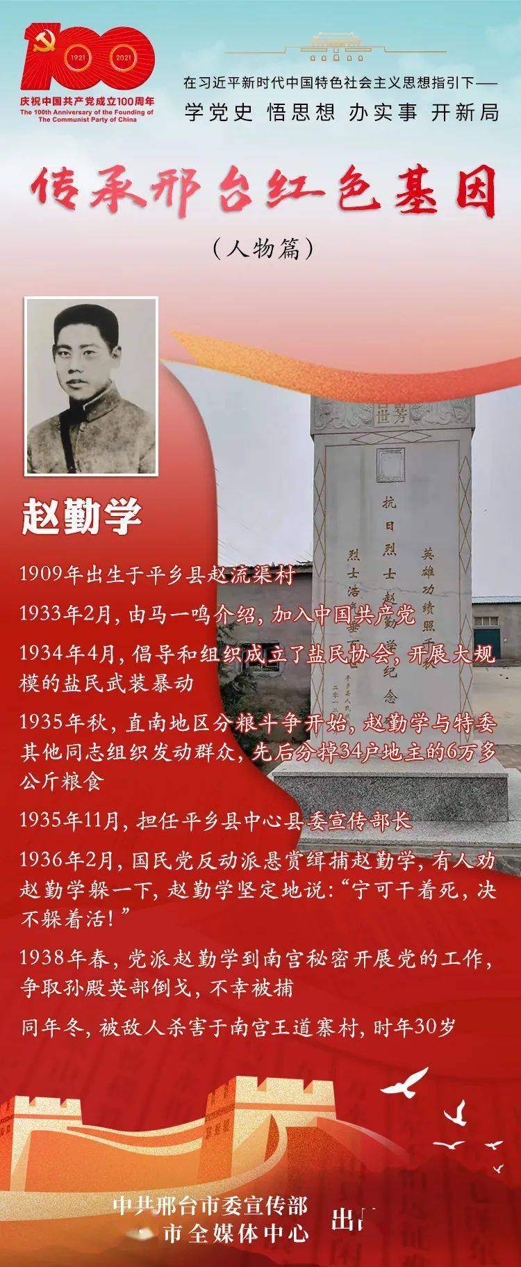 传承邢台红色基因——人物篇⑧赵勤学:宁可干着死,决不躲着活!