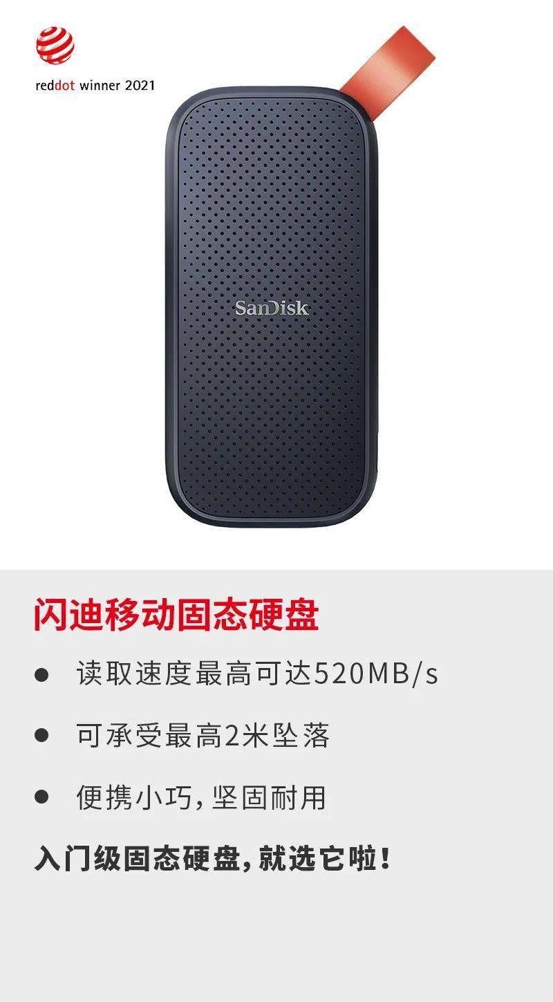 闪迪移动固态硬盘系列斩获2021年红点设计大奖_产品