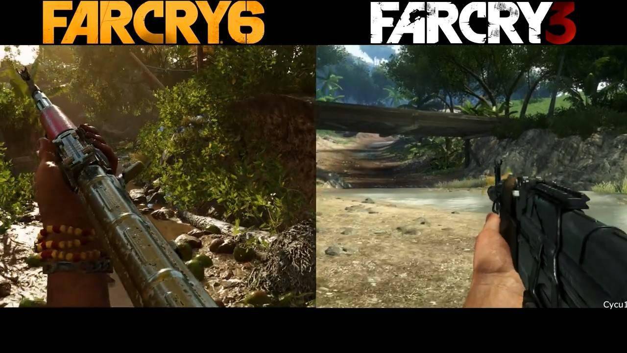 《孤岛惊魂6》和《孤岛惊魂3》早期画面对比视频