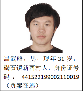 陆丰市公安局关于公开征集温启南等人犯罪团伙违法犯罪线索的通告